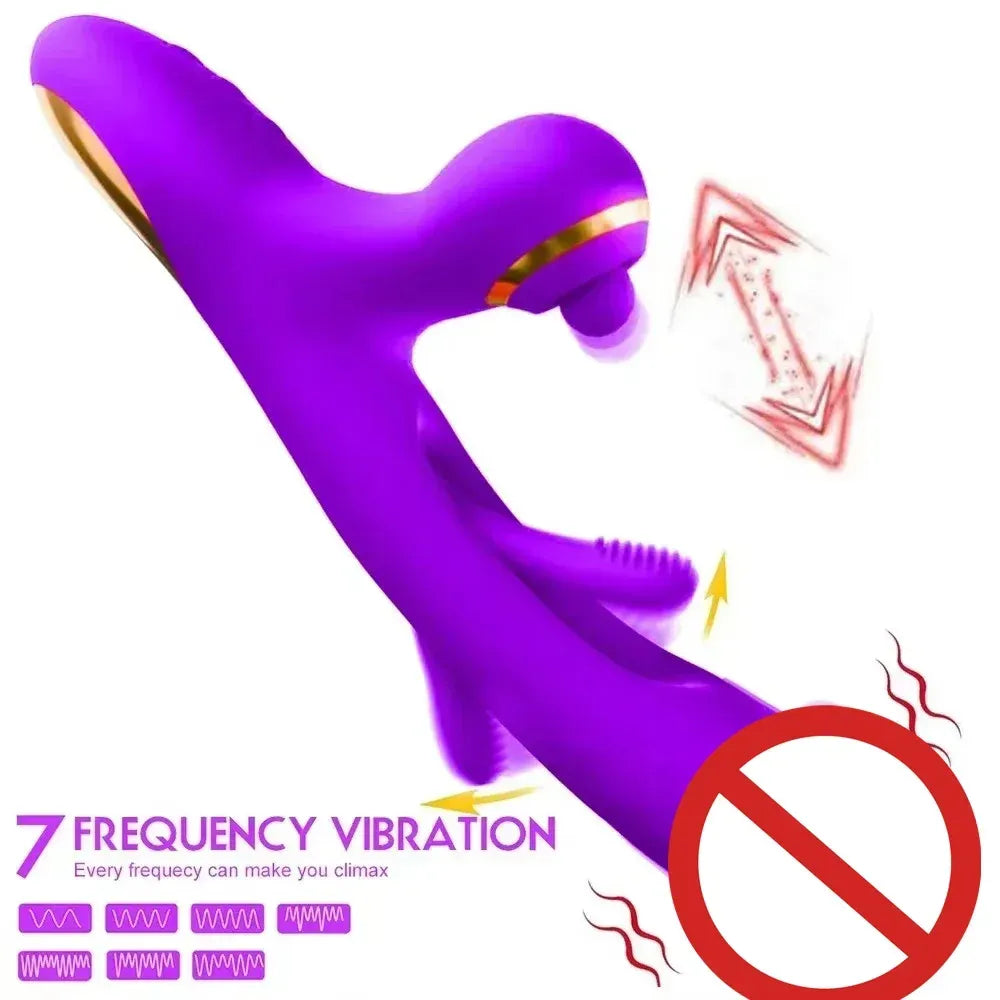 12 Mode Waterproof Silicone Rabbit Vibrator For Women