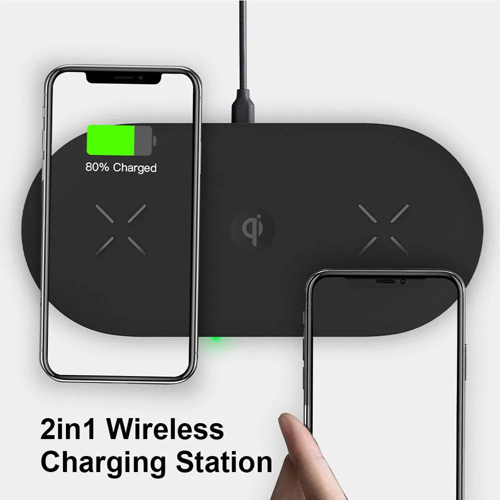 Vibe Geeks 18W 3 - in - 1 Fast Charging Wireless QI Charger