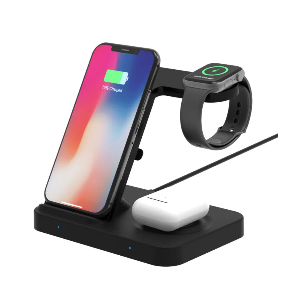 Vibe Geeks 3 - in - 1 Qi Enabled Wireless Charging Station