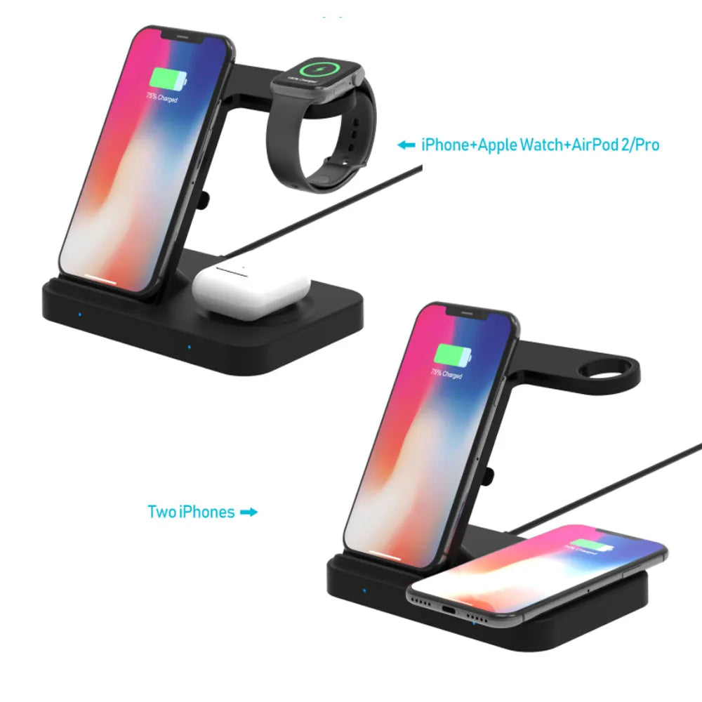 Vibe Geeks 3 - in - 1 Qi Enabled Wireless Charging Station