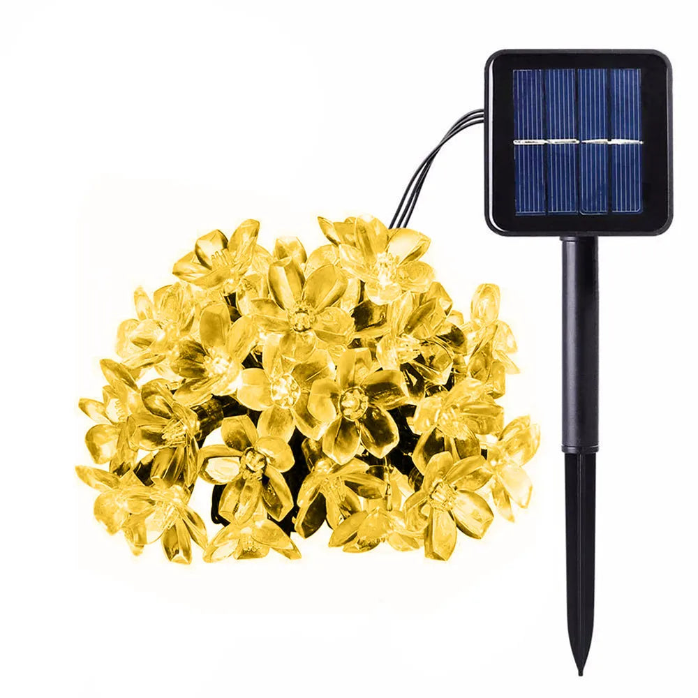 Vibe Geeks Solar Powered Flower String Lights Cherry