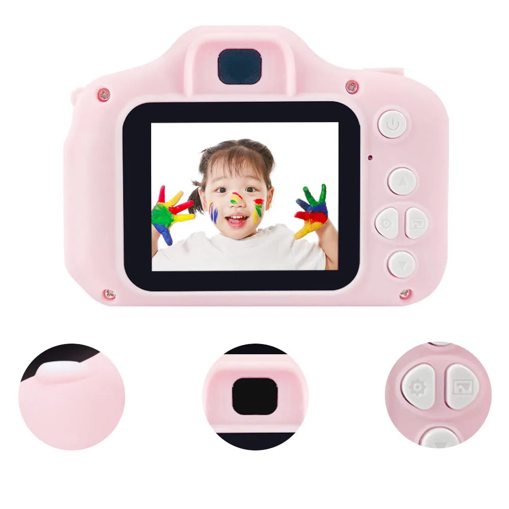 Vibe Geeks Mini Digital Kids Camera with 2 Inch screen in 3