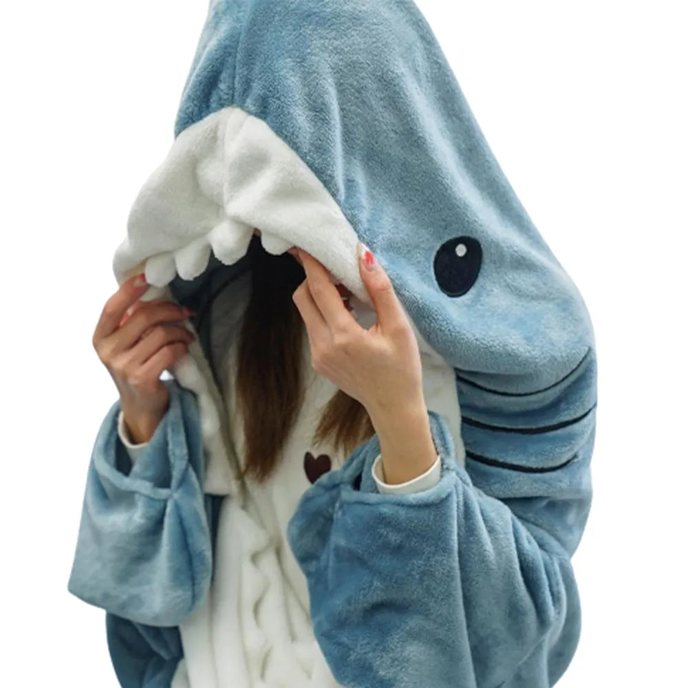 Vibe Geeks Cozy Shark Blanket Hoodie Ultra Soft