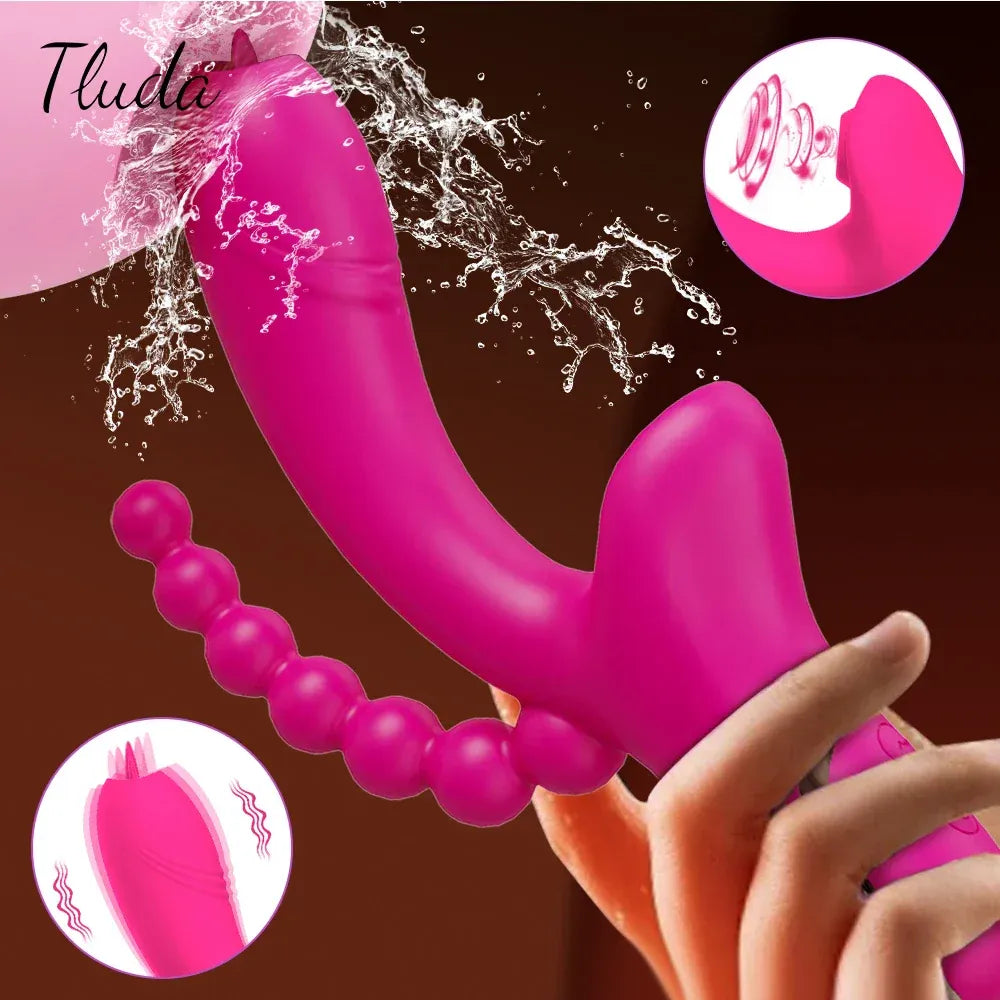 3 In 1 Clit Sucking Vibrator for Women G Spot Vagina Anal