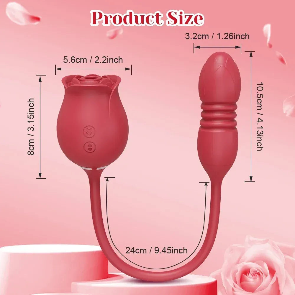 3-in-1 Rose Dildo Vibrator for Women