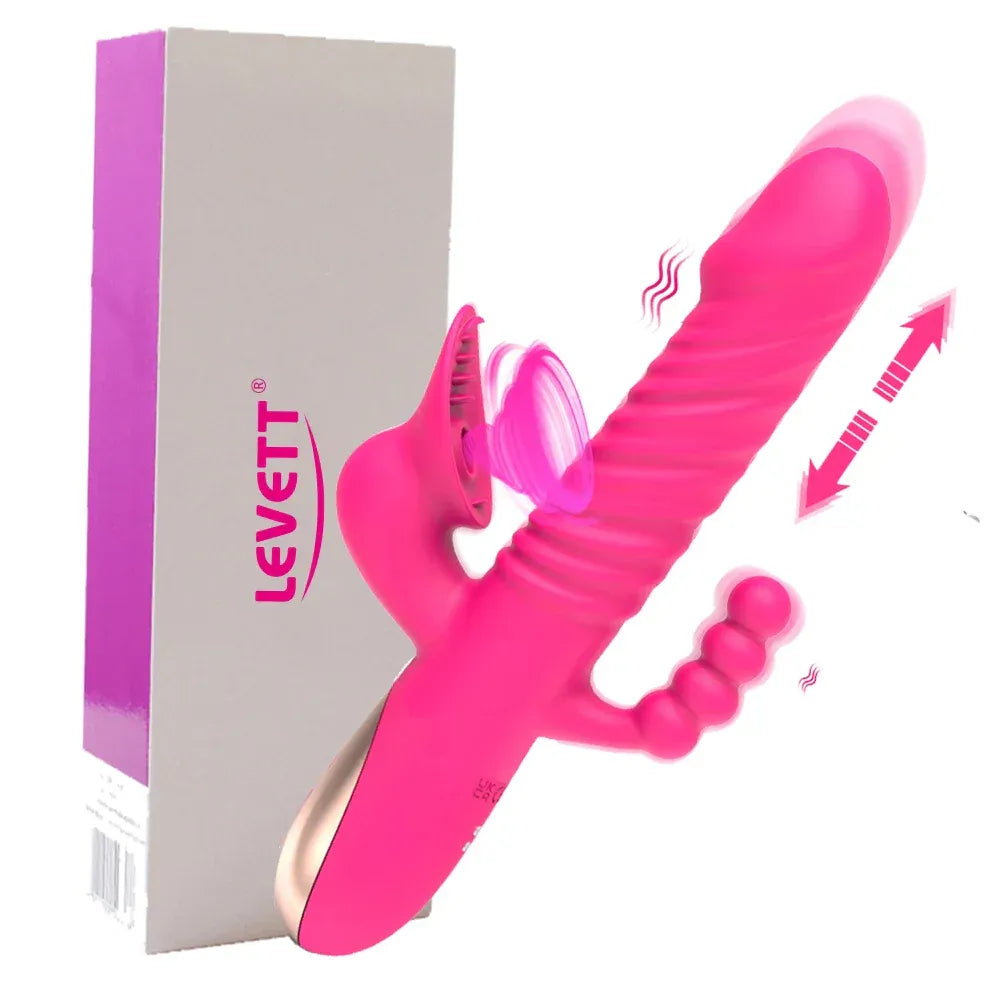3 In 1 Thrusting Sucker Vibrator For Women