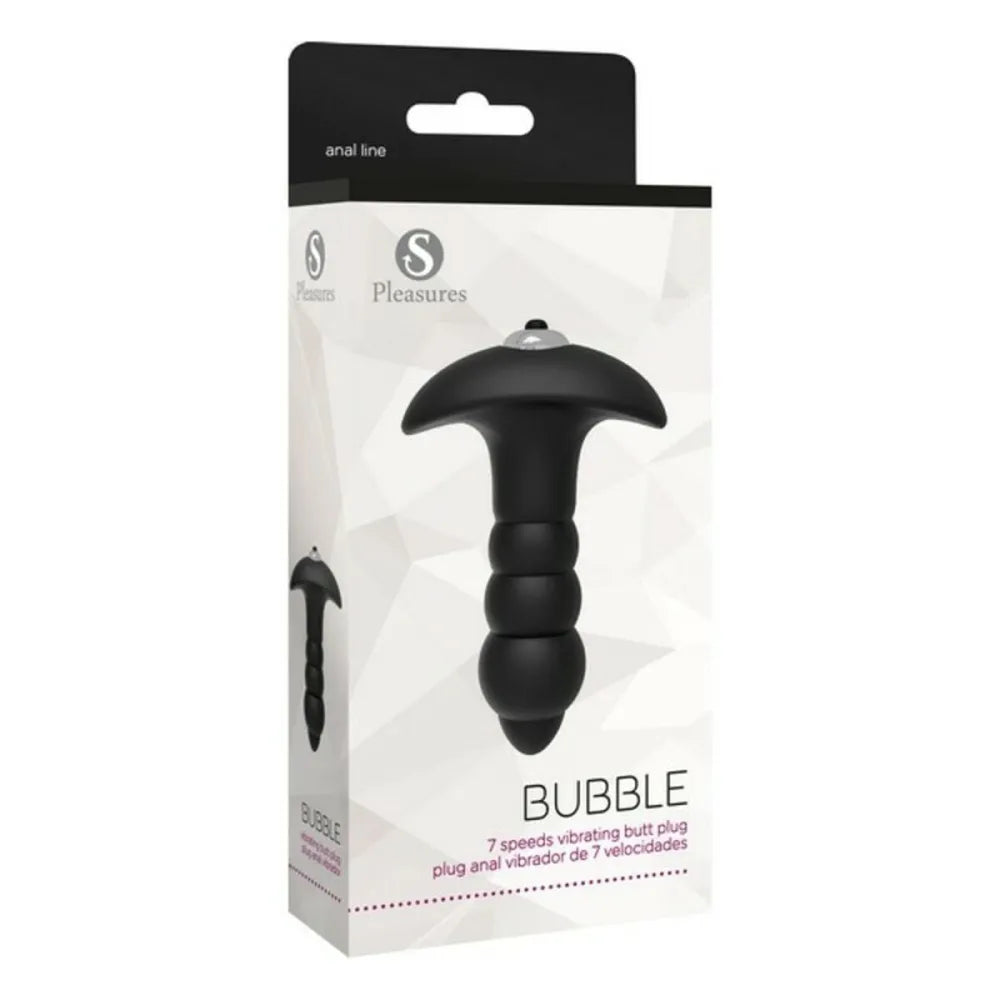 Anal Plug By S Pleasures Bubble Black BlackSilver