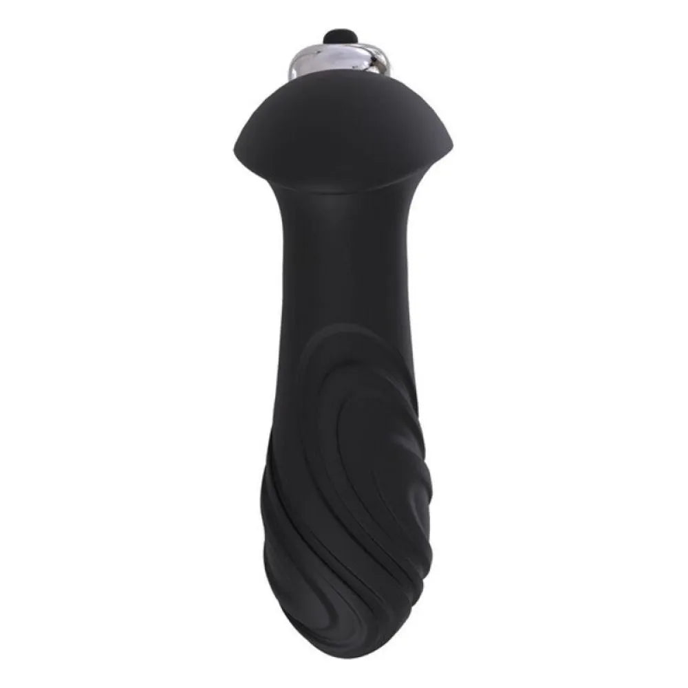 Anal Plug By S Pleasures Swirl Black Black/Silver