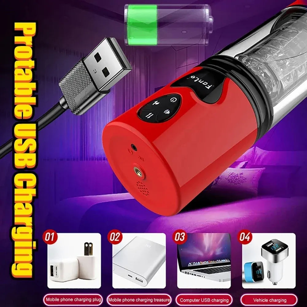 Automatic Telescopic Rotating Masturbator Cup for Men