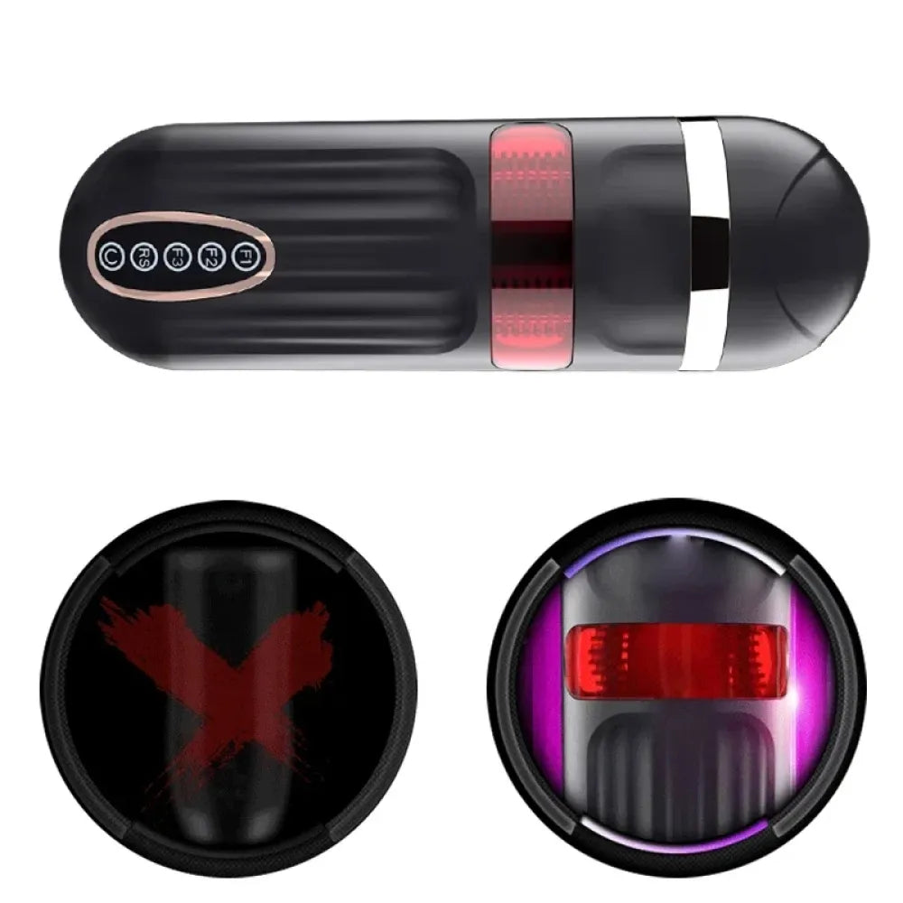 Electric Male Masturbator Telescopic Rotation Voice Heating