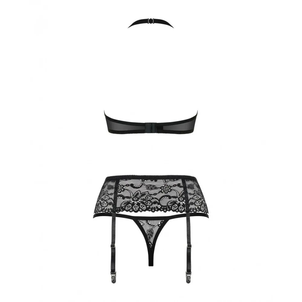 Lace Underwear Set By Obsessive 838-Seg-1 Black S/M