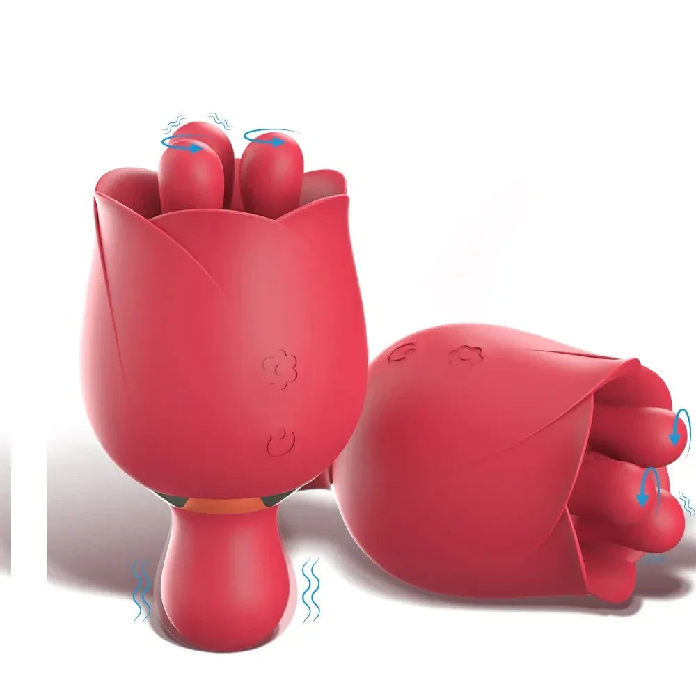 Rose Clit Stimulator 2 In 1 Oral Nipple Massager