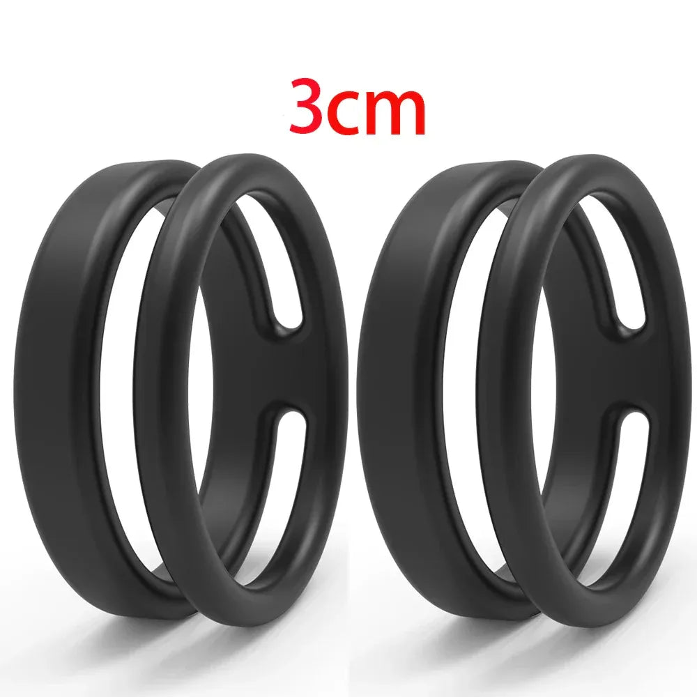 Silicone Dual Cock Ring For Men Delay Ejaculation &