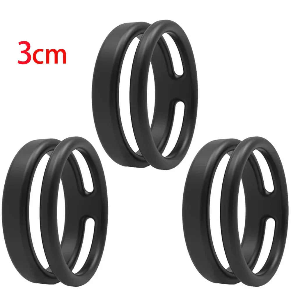 Silicone Dual Cock Rings For Men Delay Ejaculation &