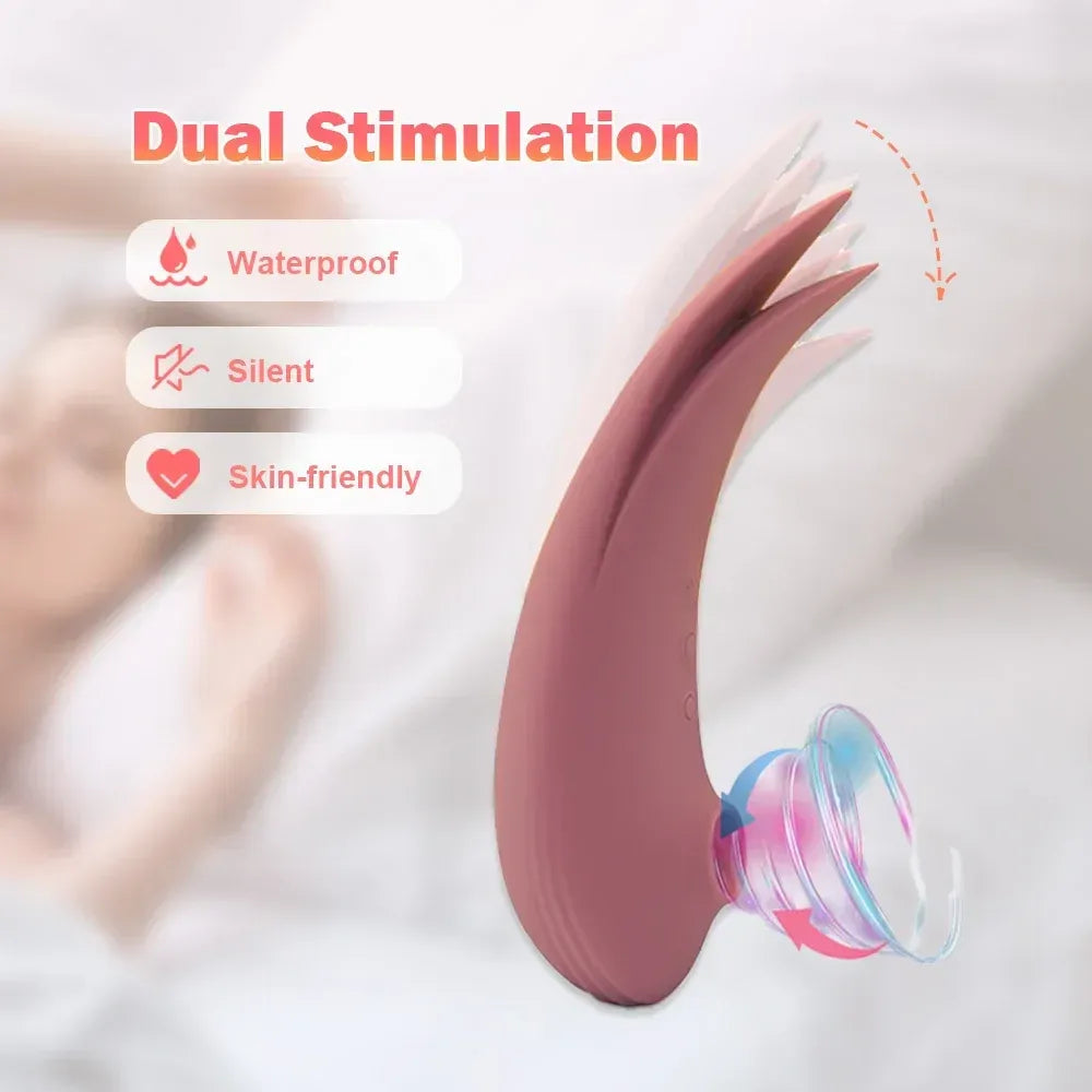 Waterproof Dual Stimulation Suction & Vibrator Women Clit