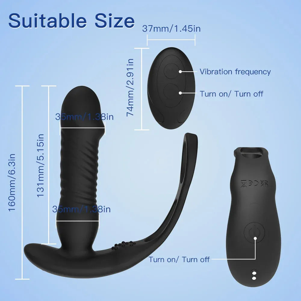 Wireless Anal Vibrator With Thrusting Plug