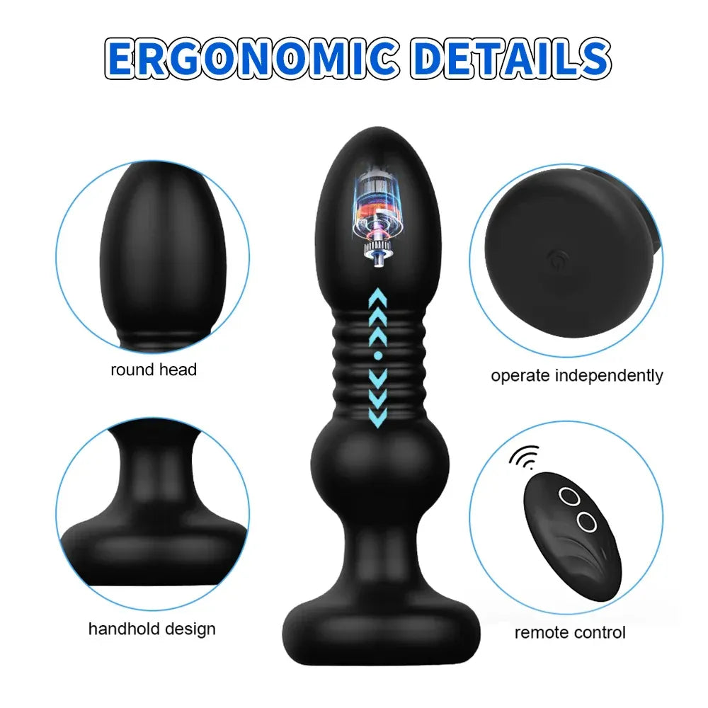 Wireless Prostate Massager For Men Telescopic Anal Vibrator